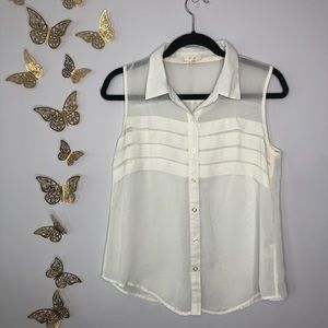 4/$20 E&M | Cream Sleeveless Airy Top